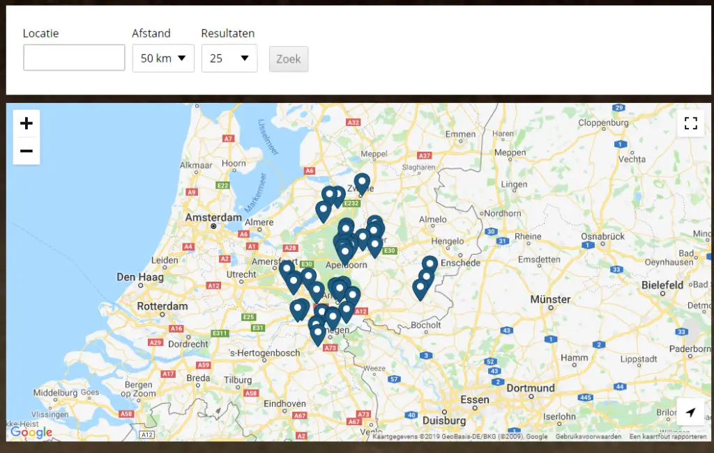 locaties van jouw winkels | De locaties van jouw winkels in kaart gebracht