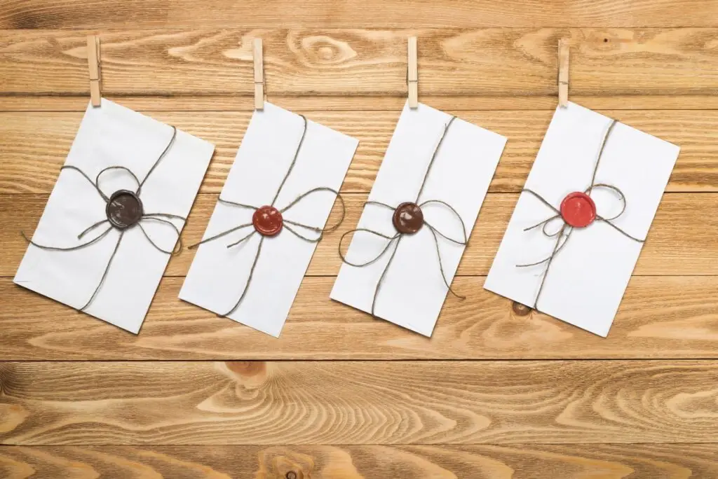 Mail envelope on rope