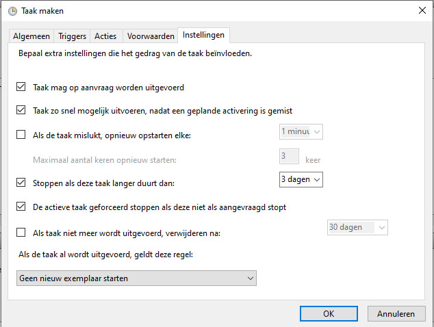 warm cache met windows taak manager