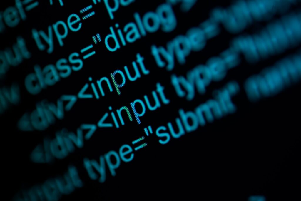 Programming code abstract technology background of software developer.