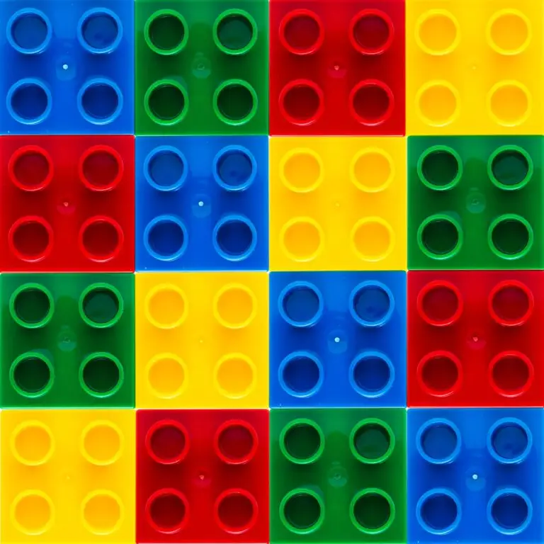 Colourful plastic block