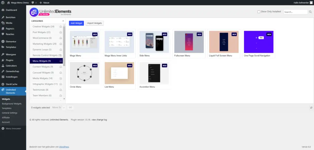 Een machtig mooi mega menu 1 Een mooi megamenu in Unlimited Elements