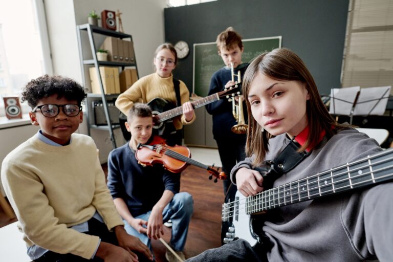 School Music Band Taking Selfie