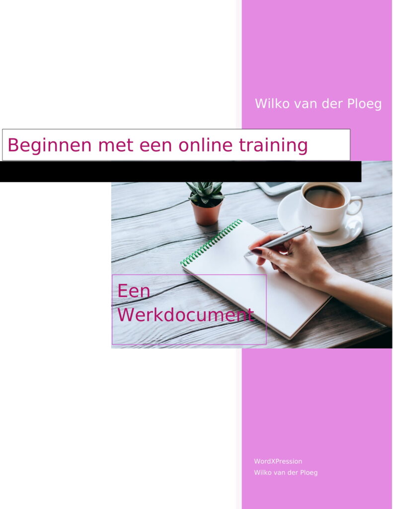 Beginnen met een online training, een werkdocument - omslag