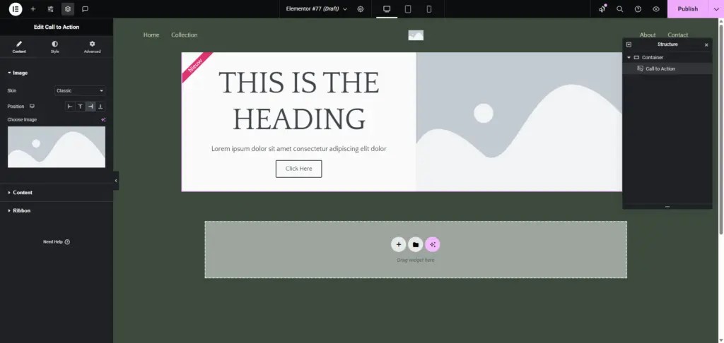 Een complete handleiding Classes met Elementor Editor 4 8 Een tweede call to action, nu met de afbeelding rechts
