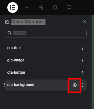 Het gebruik van variabelen in Elementor V4 Editor 8 Class locations binnen de Elementor V4 editor
