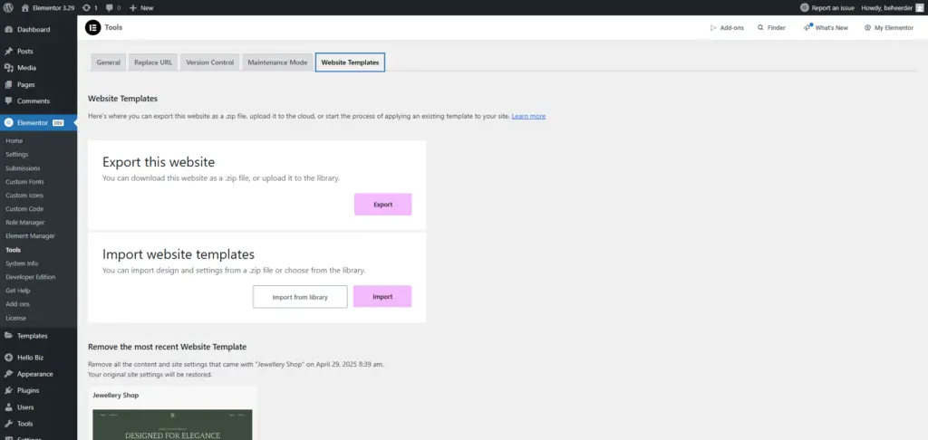 Elementor Cloud Templates: Je persoonlijke design bibliotheek 12 Webkit exporteren