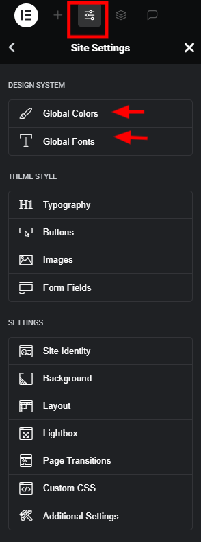 Het gebruik van variabelen in Elementor V4 Editor 2 Instellingen binnen Elementor V4 Editor