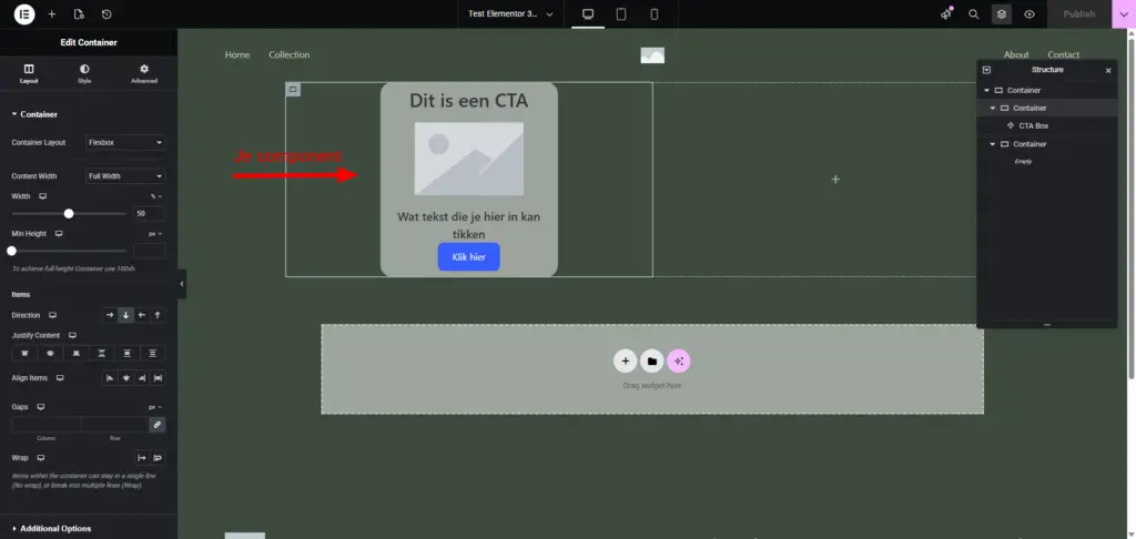 Een eerste Elementor 4.0 component