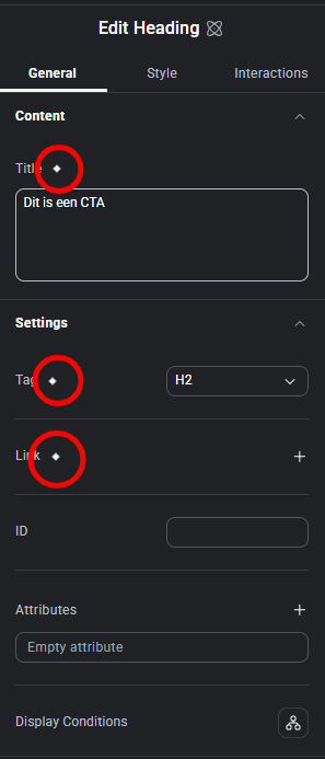Publish properties in Elementor 4.0 componenten