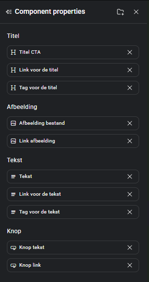 Elementor componenten: Voorbeeld van een property beheer scherm