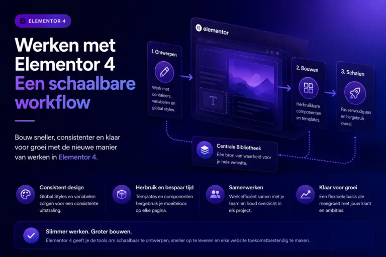 Een schaalbare workflow met Elementor 4