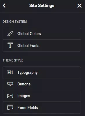Global styles in Elementor