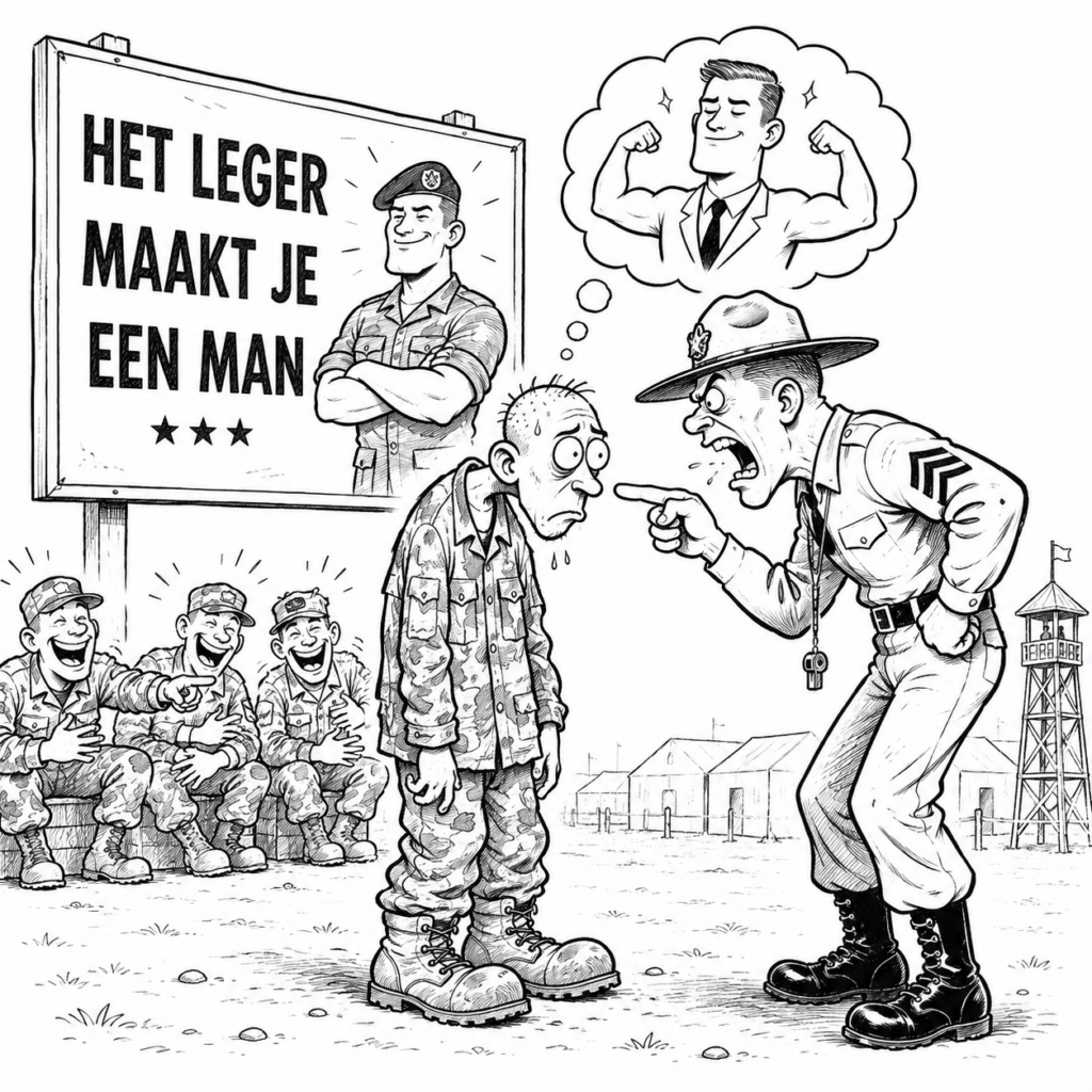 Vergeet Google. Hoe word je gevonden in de AI Wereld 2 Cartoon 'Het leger maakt je een man'...