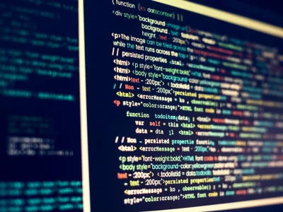 Computer language on a computer screen
