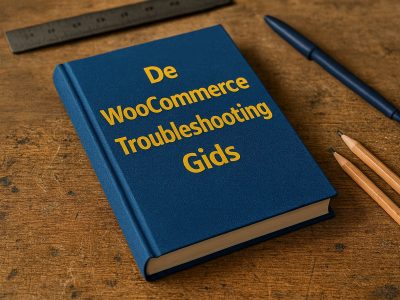 Boek op werktafel 'De WooCommerce Troubleshooting Gids